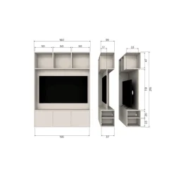 Meggy Cinewall grenen dust 160 cm