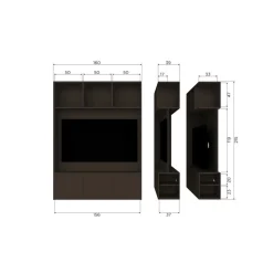 Meggy Tv meubel Grenen Middenbruin 160cm