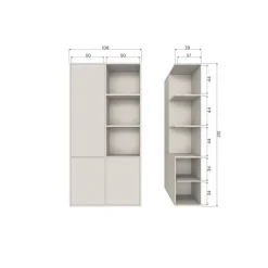 Meggy Wandkast links grenen dust 108 cm