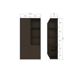Meggy Wandkast Links Grenen Middenbruin 108cm