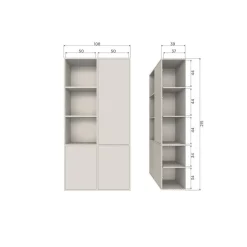 Meggy Wandkast rechts grenen dust 108 cm