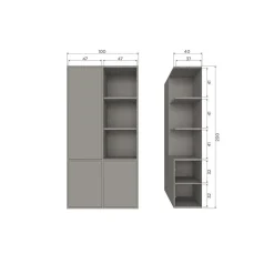 Merel Opbergkast Dennenhout Warmgrijs 100cm