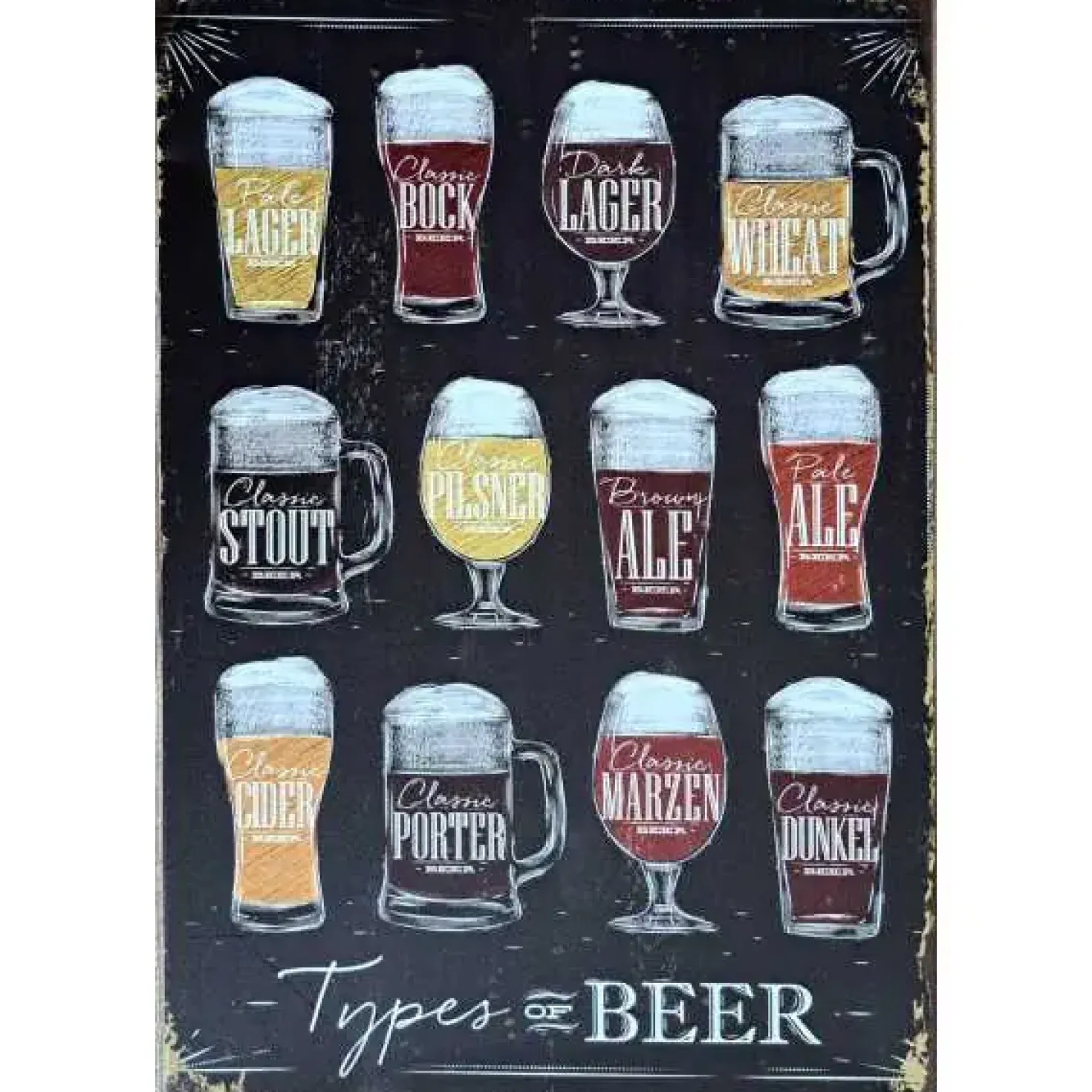 metalen bord Beer menu