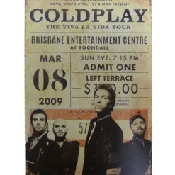 metalen bord Coldplay