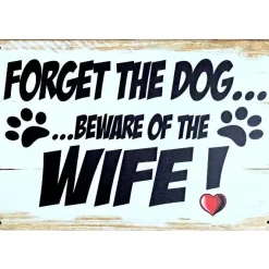 metalen bord Forget the dog