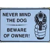 metalen bord Never Mind the dog
