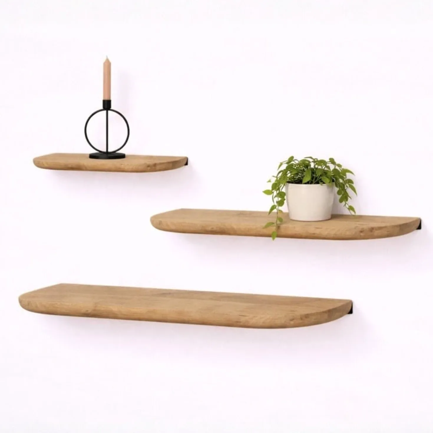 Mette Wandplank zwevend Naturel 80cm