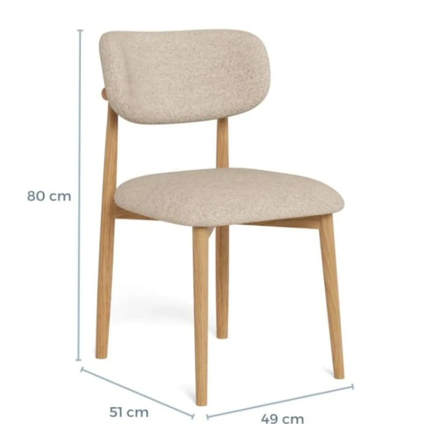 Michael Eetkamerstoel eikenhout Beige