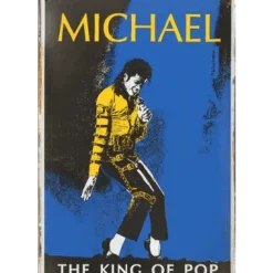 Michael Jackson King of Pop - metalen bord