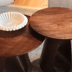 Mike Bijzettafel rond Walnoot 50cm