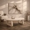 Mike Salontafel ovaal Beige mangohout 130cm