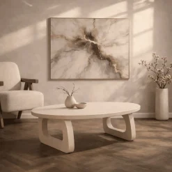 Mike Salontafel ovaal Beige mangohout 130cm