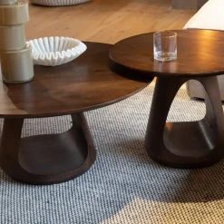 Mike Salontafel rond Walnoot Large 90cm