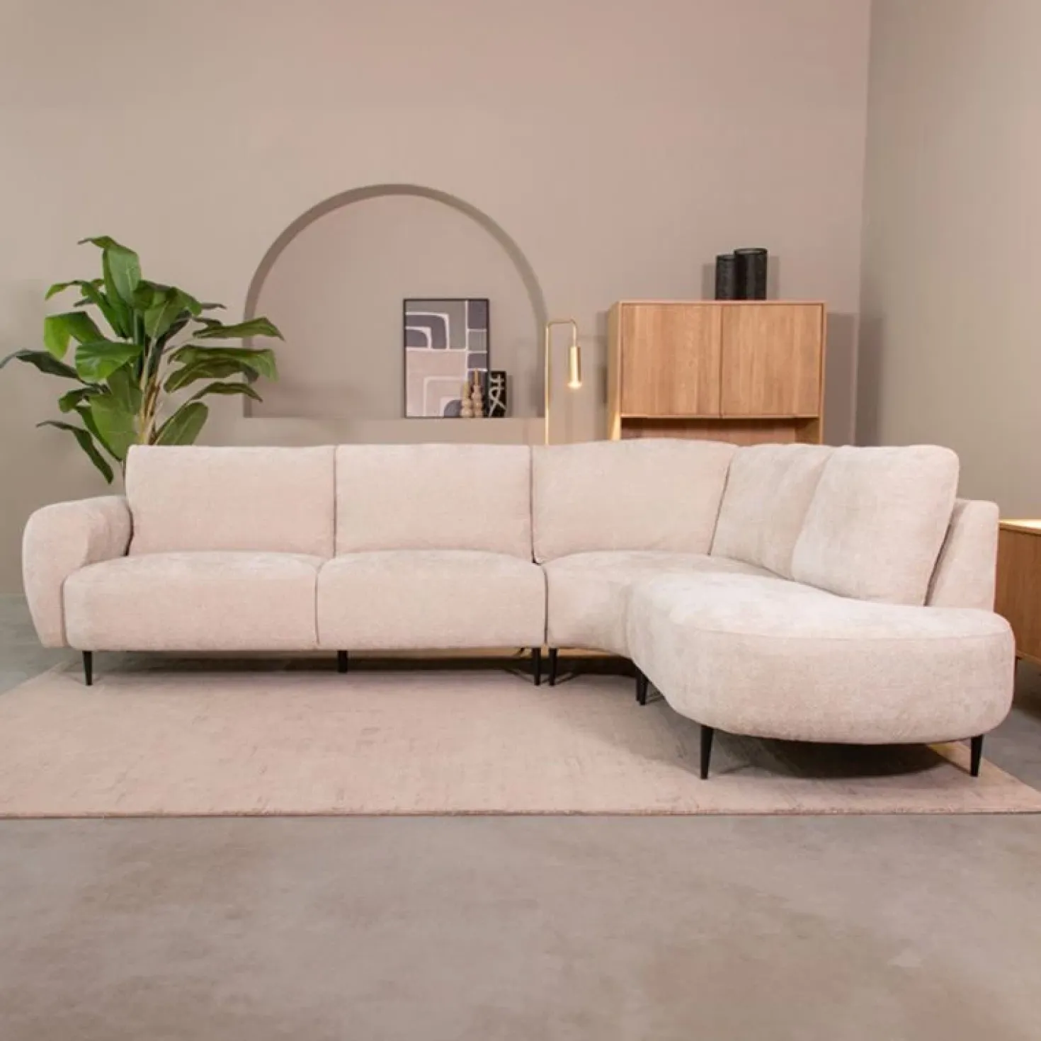 Milano Hoekbank Rechts Naturel 300cm