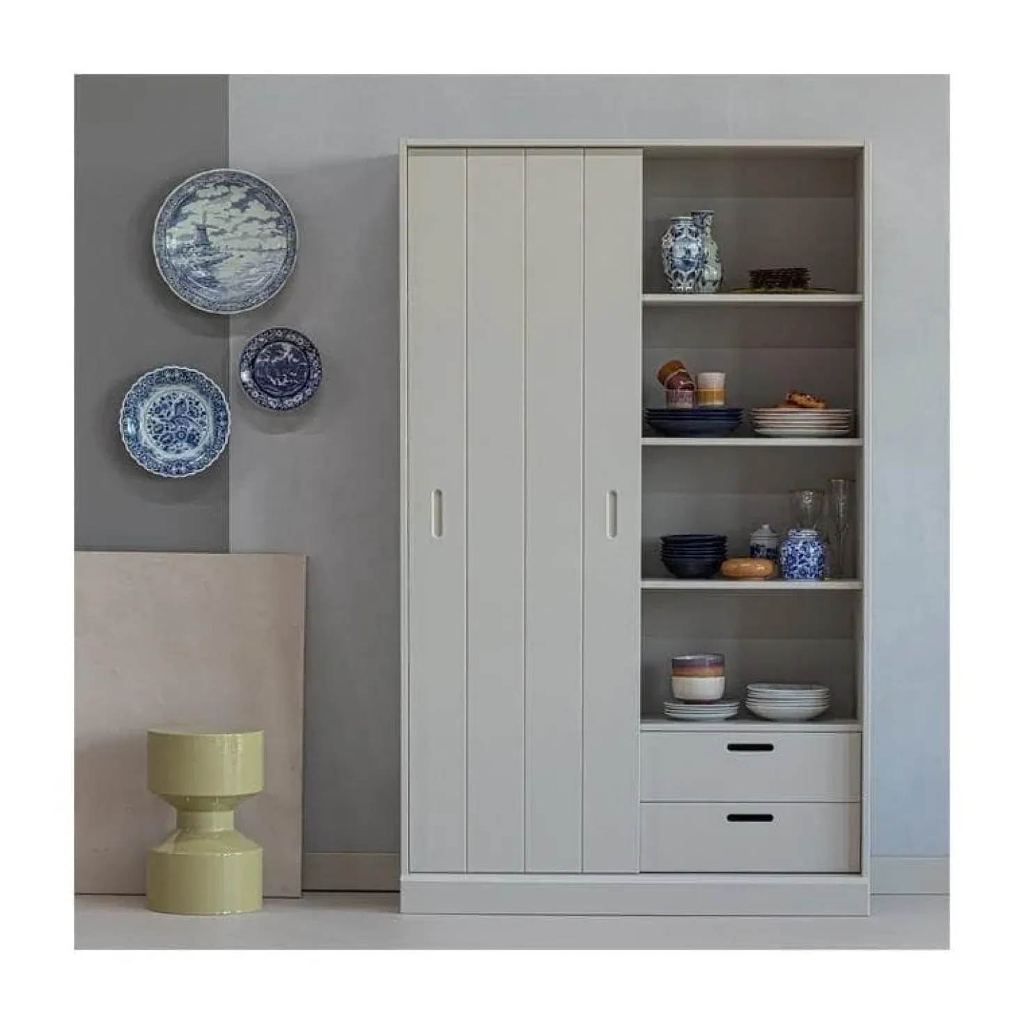 Mila Schuifdeurkast Dennenhout Dust 120cm