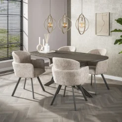 Miles Eettafel deens ovaal Brons 180cm