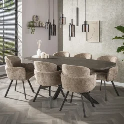 Miles Eettafel deens ovaal Brons 215cm