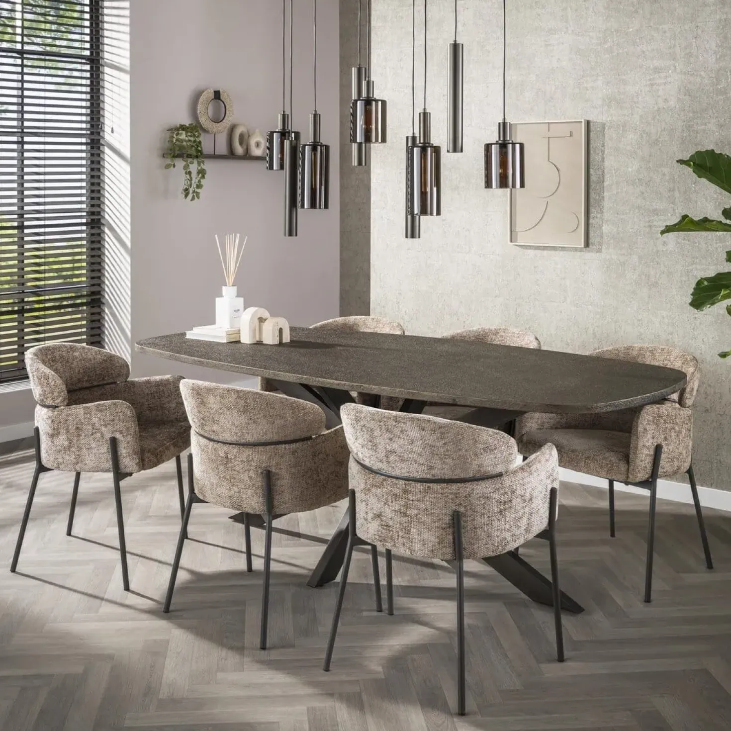Miles Eettafel deens ovaal Brons 215cm