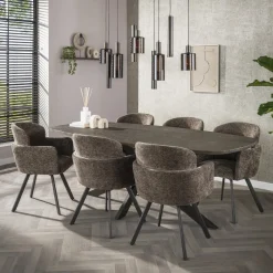 Miles Eettafel deens ovaal Brons 215cm