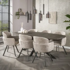 Miles Eettafel deens ovaal Brons 215cm