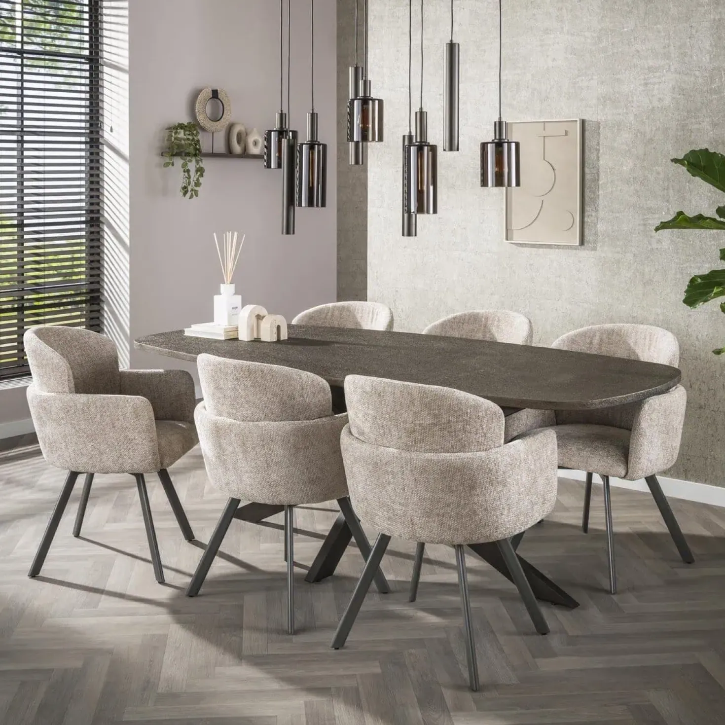 Miles Eettafel deens ovaal Brons 215cm