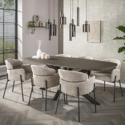 Miles Eettafel deens ovaal Brons 215cm