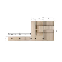 Modulair Bovenkast Eiken Naturel Mat 110cm