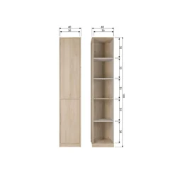 Modulair Bovenkast Eiken Naturel Mat 40cm