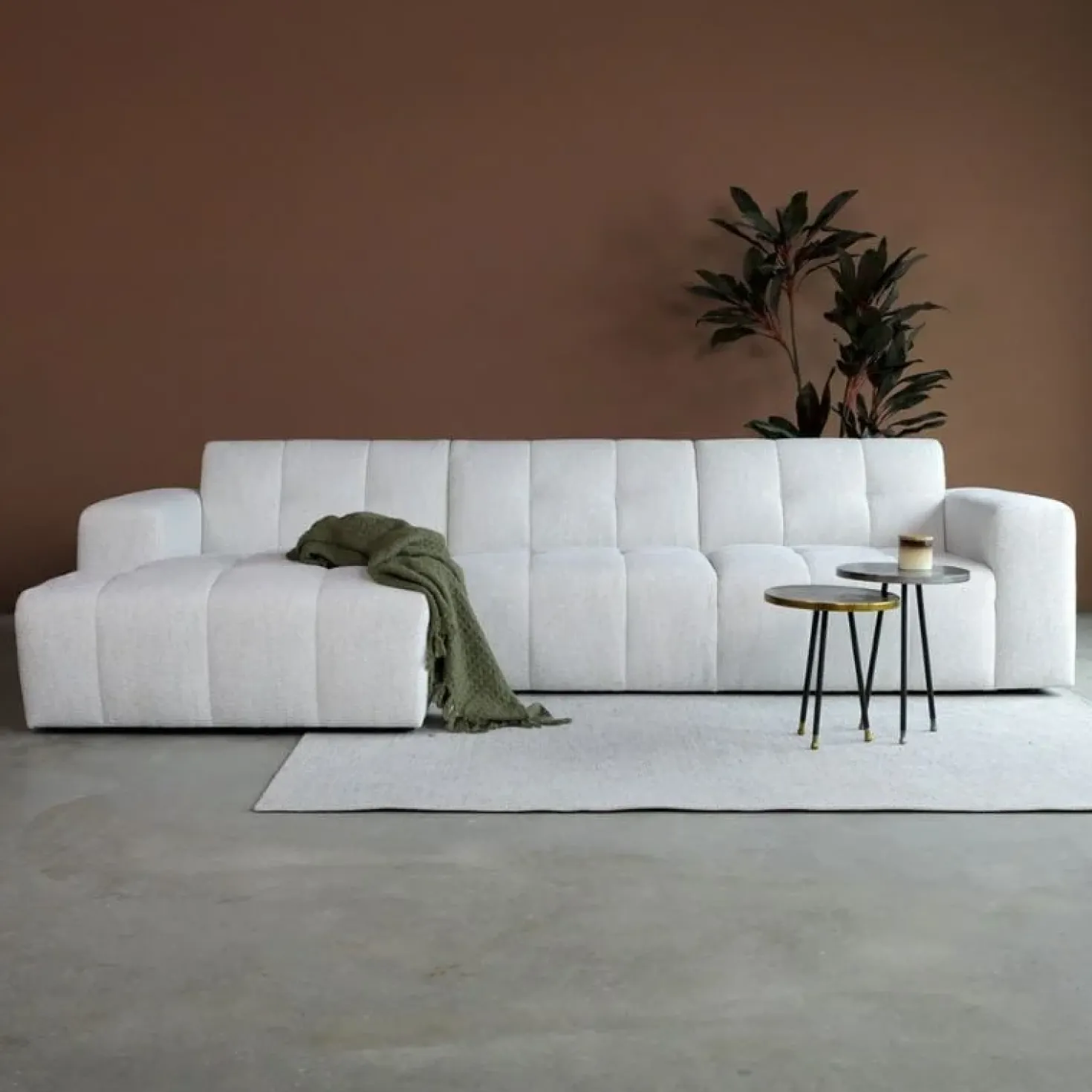 Modulaire Bank Wave Chaise longue links Modesto wit