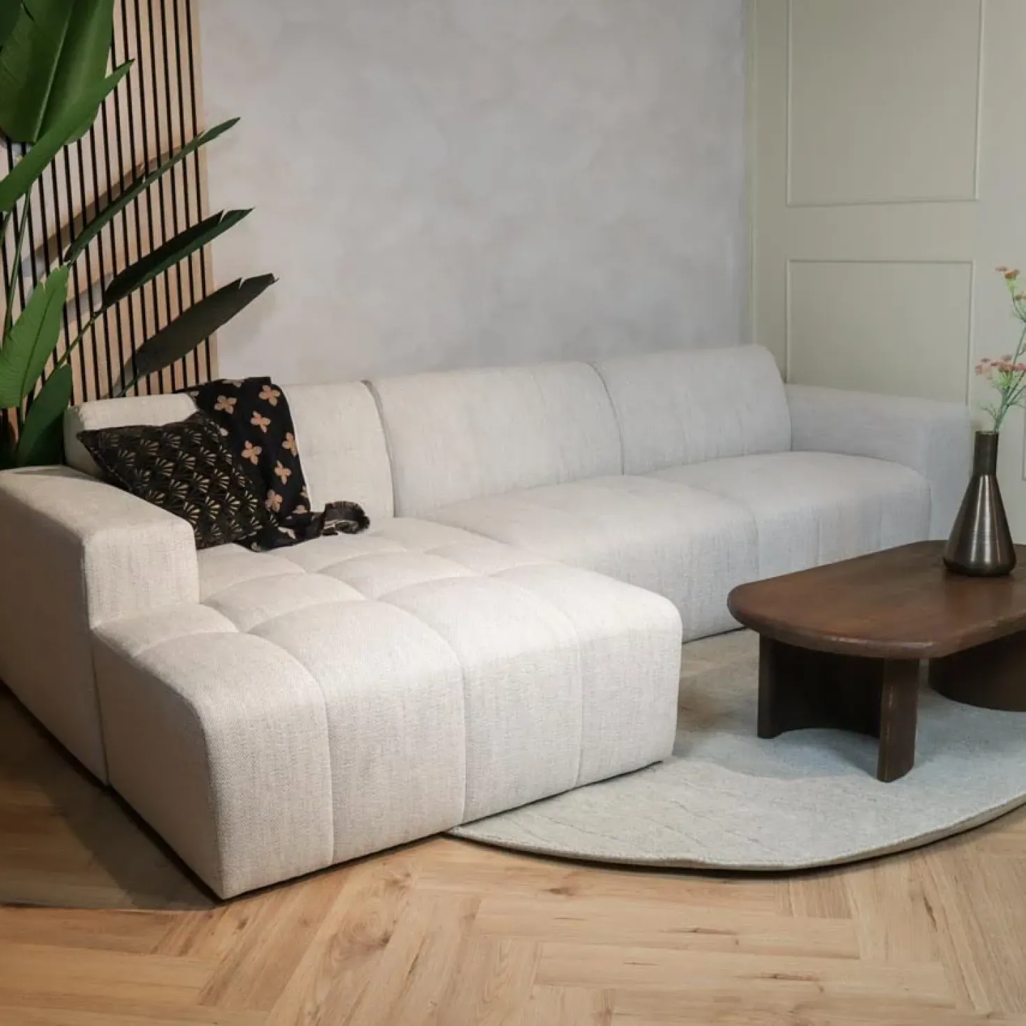 Modulaire Bank Wave Chaise longue links Modesto wit