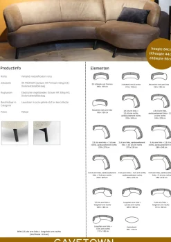Modulaire Organische Loungebank Anouk (2,5 zits links + Longchair)