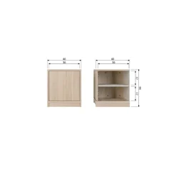 Modulair Onderkast Eiken Naturel Mat 40cm