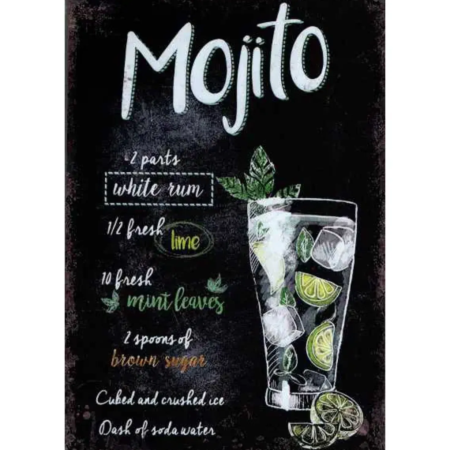 Mojito - metalen bord