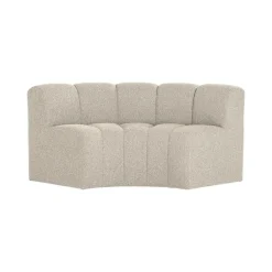Mojo Eetkamerbank Halfronde hoek Rugleuning Bouclé Beige