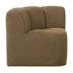 Mojo Eetkamerbank Hoek Met Rugleuning Bouclé Geel/Bruin Melange