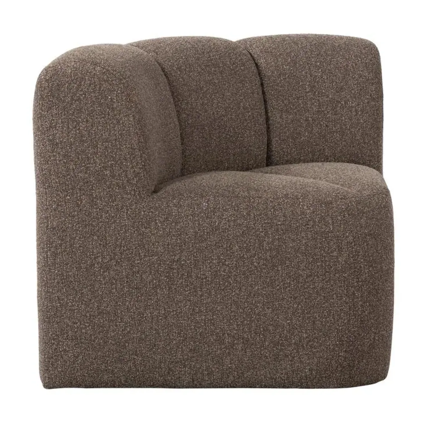 Mojo Eetkamerbank Hoek Met Rugleuning Bouclé Bruin Melange