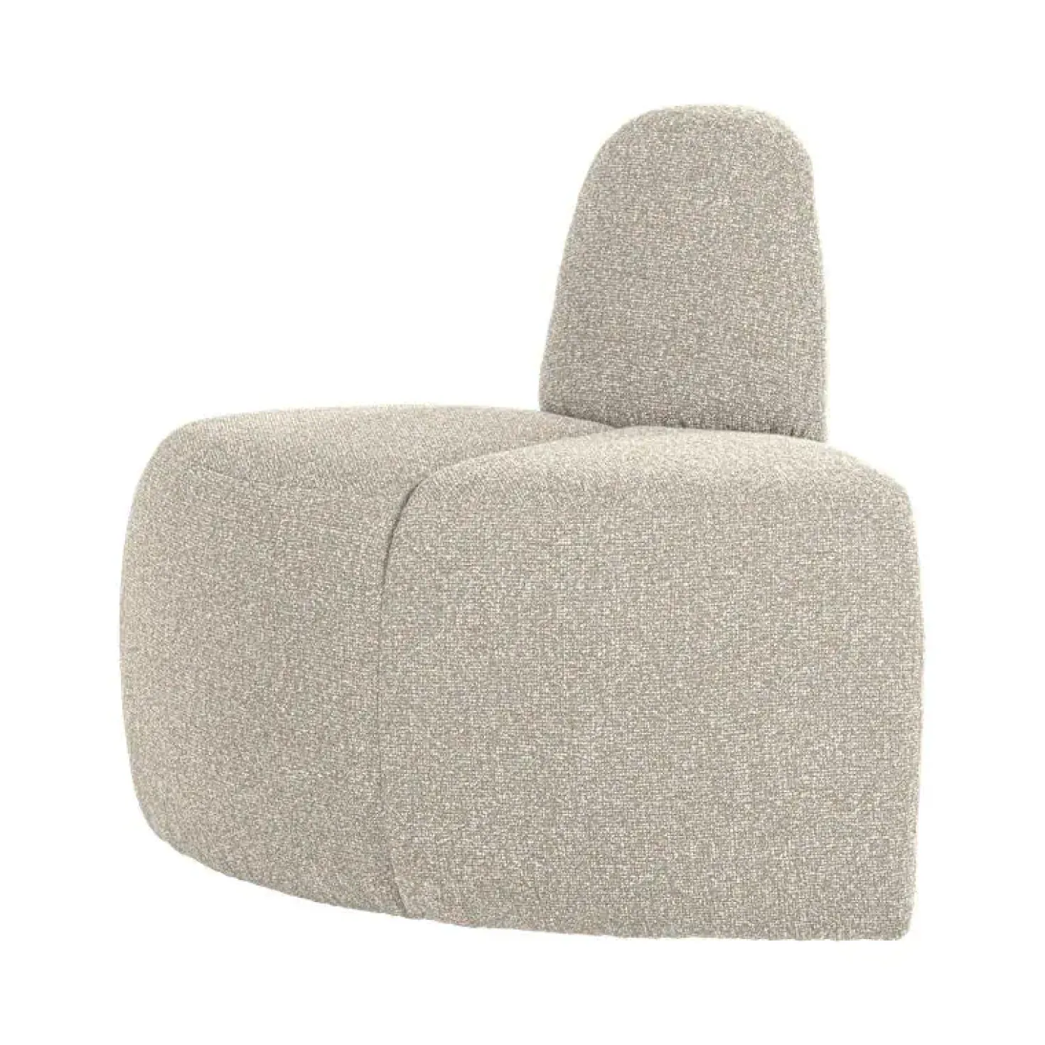 Mojo Eetkamerbank Hoek Rond Rugleuning Bouclé Beige melange