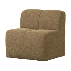 Mojo Eetkamerbank Met Rugleuning Bouclé Geel/Bruin Melange 84cm