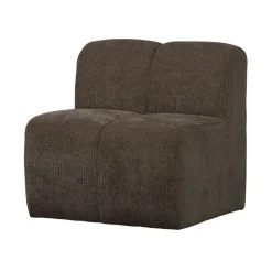 Mojo Eetkamerbank Met Rugleuning Ribstof Bruin 84cm