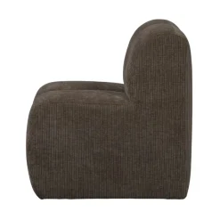 Mojo Eetkamerbank Met Rugleuning Ribstof Bruin 84cm