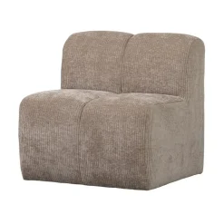 Mojo Eetkamerbank Met Rugleuning Ribstof Donkerzand 84cm