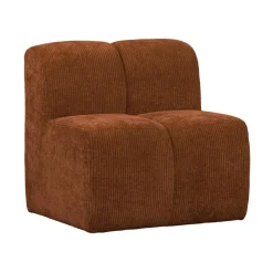 Mojo Eetkamerbank Met Rugleuning Ribstof Roestbruin 84cm