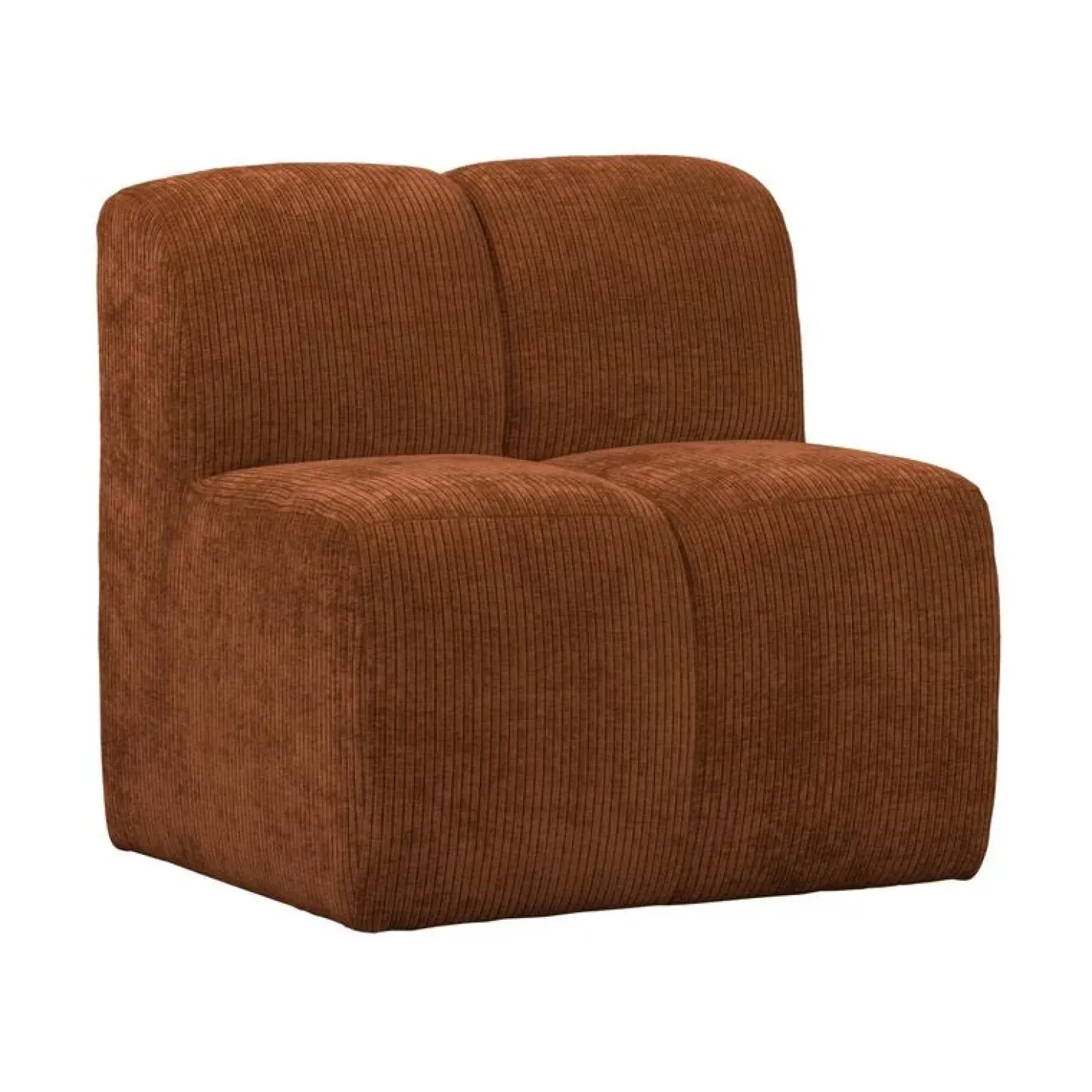Mojo Eetkamerbank Met Rugleuning Ribstof Roestbruin 84cm