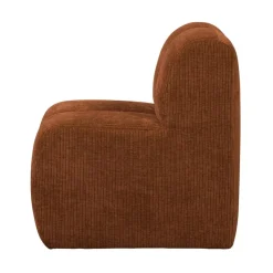 Mojo Eetkamerbank Met Rugleuning Ribstof Roestbruin 84cm