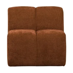 Mojo Eetkamerbank Met Rugleuning Ribstof Roestbruin 84cm
