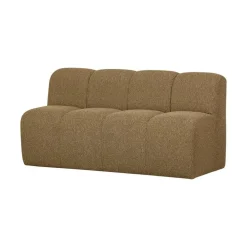 Mojo Eetkamerbank Rugleuning Bouclé Geel/Bruin Melange 164cm