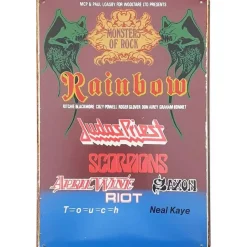 Monsters of rock rainbow - metalen bord