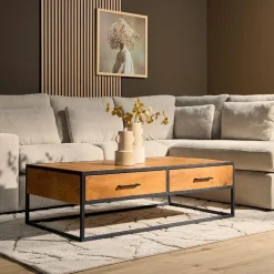 Morada salontafel industrieel rechthoek Warm mangohout