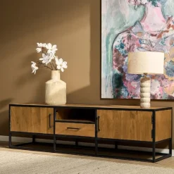 Morada tv meubel industrieel Warm mangohout 180cm