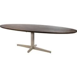 Morgan Eettafel ovaal Walnoot - Beige onderstel 240cm